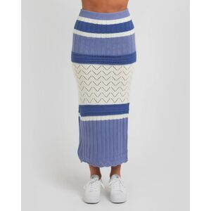 Indikah Skirt Women's Medium Blue White Brandy Knit Maxi Beachy Vacation Greece